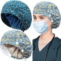 Bonés Bouffant ABAMERICA, pacote com 2 botões e faixa de suor