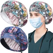 Bonés Bouffant ABAMERICA, pacote com 2 botões e faixa de suor