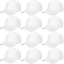 Bonés de Beisebol ZH 12 Unidades Ajustáveis Unissex Branco Bonés de Beisebol ZH 12 Unidades Ajustáveis Unissex Branco