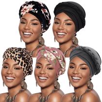 Bonés de turbante DRESHOW para mulheres africanas, gorro, lenço de cabeça, quimio