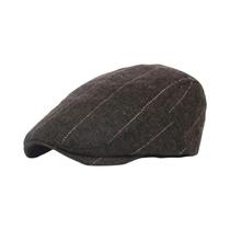 Bonés Retrô Masculinos Estilo Newsboy Britânico Para Pintores, Outono Inverno, Com Padrão Espinha De