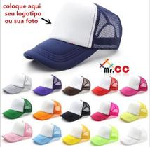 Bonés Trucker Liso Aba Curva Sublimação Personalização Tela - oem