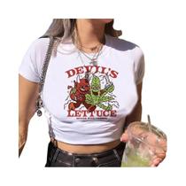 Bong Weed gráfico estético crop top menina mangá vintage cyber y2k hippie roupas cortadas