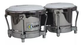 Bongô Aço Inox Cromado 6 E 7 Pol Percussão Luen Pele Vegan