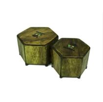 Bongô Cajon Hexagonal Rustic Séries Jhamma Percussões