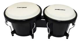 Bongô Liverpool 6 Polegadas X 7 Polegadas Pele Natural Preto