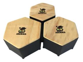 Bongô Percussão Bongô Triplo Jhamma Percussões Bongô Percussão Bongô Triplo Jhamma Percussões