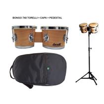 Bongo Torelli Natural 7x8 Tb011 Com Pedestal E Capa Extra Luxo