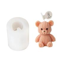 Bonito Dos Desenhos Animados Urso 3d Silicone Vela Molde Diy Mini Vela Perfumada Gesso Ferramenta De