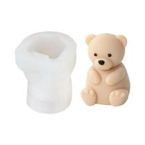 Bonito Dos Desenhos Animados Urso 3d Silicone Vela Molde Diy Mini Vela Perfumada Gesso Ferramenta De