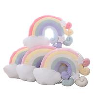 Bonito sol fluff arco-íris dormir travesseiro macio presente de aniversário De