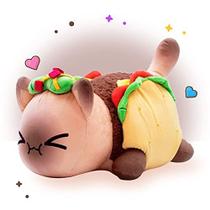 Bonito Taco Cat Stuffed Animal Plush, Soft Meemeows gato de pelúcia boneca aniversário, presente de festa para crianças namorada e irmãs