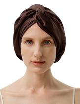Bonnet de seda LilySilk Pure Mulberry Silk Café escuro de dupla camada Bonnet de seda LilySilk Pure Mulberry Silk Café escuro de dupla camada