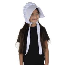 Bonnet Dress Up America Deluxe Pioneer White para meninas Bonnet Dress Up America Deluxe Pioneer White para meninas