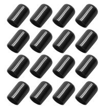 Bonsicoky 12 unidades de tampas redondas de borracha para extremidade, 12 mm de diâmetro interno, pretas