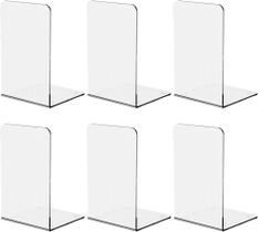 Book Ends Hiziwimi, acrílico transparente, padrão ondulado, 6 unidades Book Ends Hiziwimi, acrílico transparente, padrão ondulado, 6 unidades