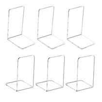 Book Ends MerryNine Acrílico, 6 peças para prateleiras transparentes Book Ends MerryNine Acrílico, 6 peças para prateleiras transparentes