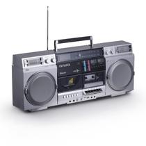 Boombox Aiwa Retrô com CD, Cassete e Bluetooth 40W Prata