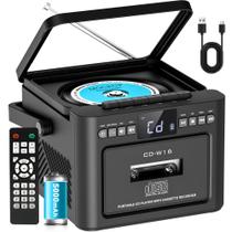 Boombox Gradio Recarregável com Bluetooth e Leitor de CD e Cassete