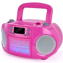 Boombox Leitor de CD HPlay GC09 - Bluetooth, Top Loading, Rosa - Para Crianças