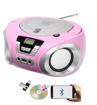 Boombox mega star Mp3 Cd Cd-r/rw Entrada Usb bivolt ROSA