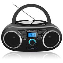 Boombox Portátil com Bluetooth, Rádio FM e Leitor de CD