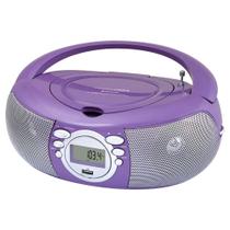 Boombox portátil de CD/MP3 HANNLOMAX HX-321CD com Bluetooth - roxo