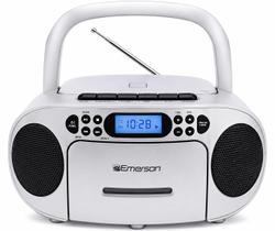 Boombox portátil Emerson com toca-CD, toca-fitas e rádio AM/FM
