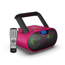 Boombox Portátil Riptunes CDB237 com Bluetooth e Leitor de CD - Rosa