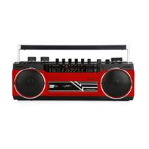 Boombox Retro Bluetooth, Gravação de Fita, Rádio AM/FM/SW1/SW2, USB, SD e Aux, Preto