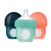 Boon NURSH Garrafas de bolsa de silicone reutilizáveis, 4 onças (pacote de 3)