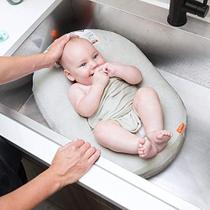 Boon Puff+ Inflável Baby Bather com Tampa de Microfleece, Asas de Swaddle e Saco de Armazenamento para Recém-Nascidos e Bebês