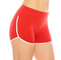 Booty Shorts ALWAYS Sexy Cute Soft Yoga Dance vermelhos e brancos para mulheres