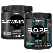 Bope Pré Treino 300g + Glutamina Turbo 150g Black Skull