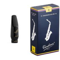 Boquilha para sax alto Vandoren SM711 AL3 Optimum + Reeds 3