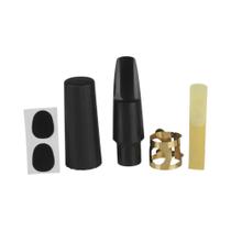 Boquilha Para Saxofone Alto, Tenor E Soprano Com Tampa, Fivela De Metal, Palheta E Protetor Bucal -