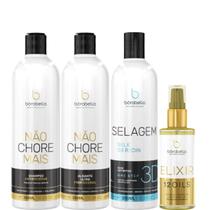Borabella Kit Não Chore + Selagem 3x350ml + Elixir 60ml