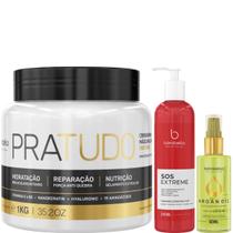 Borabella Máscara Pratudo 1kg + SOS 240ml + Óleo Argan 60ml Borabella Máscara Pratudo 1kg + SOS 240ml + Óleo Argan 60ml