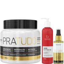Borabella Máscara Pratudo 1kg + SOS 240ml + Óleo Elixir 60ml