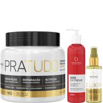 Borabella Máscara Pratudo 1kg + SOS 240ml + Óleo Elixir 60ml