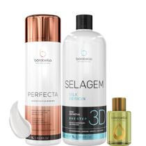 Borabella Perfecta + Selagem 3D 2x1 Litro + Óleo Argan 7ml