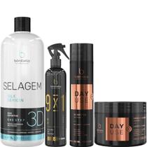 Borabella Selagem 1Litro + Fluido 300ml + Kit Day Use 2x300g