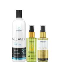 Borabella Selagem 350ml + Óleo de Argan 60ml + Elixir 60ml