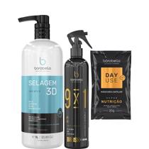 Borabella Selagem 3D 1 Litro + Fluido Brush 300ml + Sachê