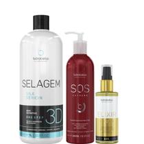 Borabella Selagem 3D 1L + SOS Reconstrutor + Elixir 60ml Borabella Selagem 3D 1L + SOS Reconstrutor + Elixir 60ml