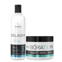 Borabella Semi Definitiva 350ml Sealant Silk Selagem 3D + Botox Boratx 300g Orgânico Repõe Massa e Reduz Volume