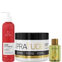 Borabella SOS 240ml + Máscara Pratudo 300g + Óleo Argan 7ml