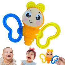 Borboleta Chocalho bebê sensorial brinquedo educativo colorido coordenação motor presente