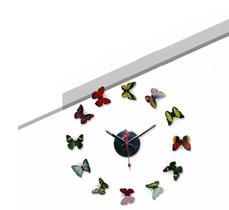 Borboleta colorida 3D DIY Decor Wall Clock - generic