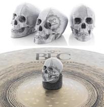 Borboleta D-Tuner Caveira Prata Skull Cymbal para estantes de prato padrão 8mm kit com 3 unidades